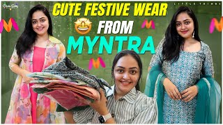 Festive Wear Collection From Myntra Under Budget  HeavenlyHomemade [upl. by Reede]