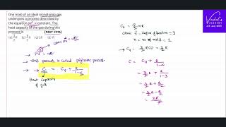 NEET 2016 Kinetic Theory of Gases Question Finding heat capacity in Polytropic process [upl. by Lleze665]