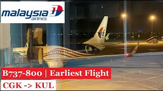 Malaysia Airlines B737800 Jakarta CGK to Kuala Lumpur KUL  Economy  Trip Report 088 [upl. by Zuliram]