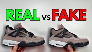 REAL VS FAKE NIKE AIR JORDAN 4 TAUPE HAZE SNEAKER COMPARISON [upl. by Retsevlys]