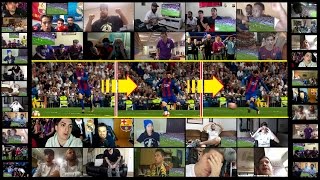 Más de 50 Reacciones al gol de Messi  Real 2  3 Barca [upl. by Lissak]