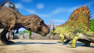 Dimetrodon Vs Tyrannosaurus Rex  Jurassic World Evolution [upl. by Pillihp]