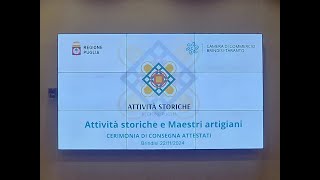 Premiazione Maestri Artigiani Puglia 2024 [upl. by Crescin]