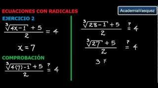 Ecuaciones con Radicales Ejercicio 2 [upl. by Yul247]