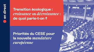 Transition écologique  croissance vs décroissance  amp Priorités européennes  En direct [upl. by Tompkins448]