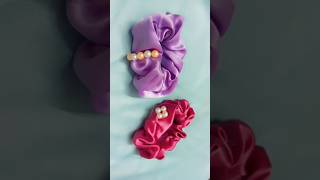 How to maka  diy scrunchies  rubber band shorts trending [upl. by Malia]