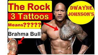 Dwayne The Rock Johnsons 3 Tattoos amp Their Meanings The Rock को Brahma Bull क्यों कहते है [upl. by Robby]