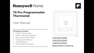 Honeywell T6 Pro Manual [upl. by Darren]