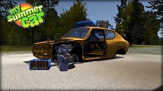 My Summer Car Gameplay EP 2 Drinking amp Building the Engine [upl. by Yticilef]