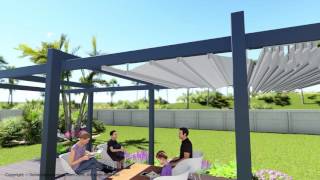 Forli and Ancona model retractable awning patio and deck residential pergola cover system [upl. by Arit601]