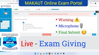 Makaut Full Exam Giving Process  Microphone Permission⚠️Warning Final Submit Makaut Answer [upl. by Nellek]