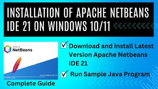 How to install latest version of Apache Netbeans IDE on windows 1011 step by step complete guide [upl. by Isolda]