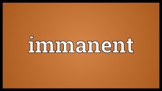 Immanent Meaning [upl. by Alatea]