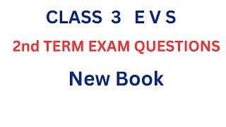 CLASS 3 EVS 2 nd TERM EXAM QUESTION PAPER PARISARAPADANAM ENGLISH MEDIUM [upl. by Yrahca]