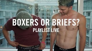 YouTubers at Playlist Live Answer Boxers or Briefs With DanielXMiller  2016 Mens Fashion [upl. by Lisa]