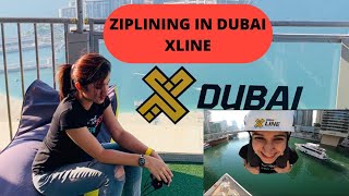 Zipline  XLine Dubai Marina  Trying out the longest Urban Zipline in the world  Dubai Vlogs [upl. by Sully]