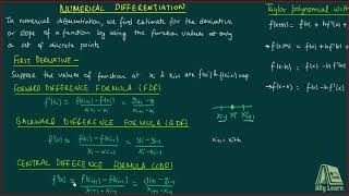 13 Numerical Differentiation  Introduction [upl. by Affrica]