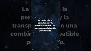 La paciencia la persistencia y la transpiración son una combinación imbatible para el éxito [upl. by Budde]