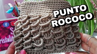 Como tejer un BOLSITO a CROCHET punto ROCOCO [upl. by Heyward]