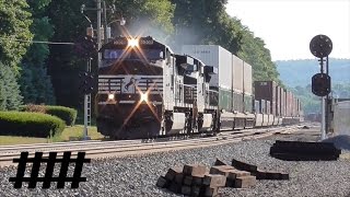 20 Norfolk Southern Trains at Lewistown Station With PRR Signals [upl. by Crist622]