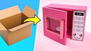 Como fazer Microondas de Brinquedo com papelão  Miniaturas para bonecas  Reciclagem♻️ Artesanato [upl. by Siro]