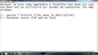 tuto kon boot usb craquer mot de passe windows [upl. by Aw]