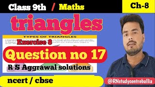 mathstudy RS aggarwal solutions class 9 Chapter 8 exercise 8 question no 17 class9rsaggarw shorts [upl. by Atorod125]