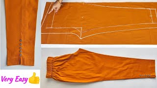 Very Easy Pant Trouser Cutting and stitching Step by Step  Pant Cutting and stitching for Begginers [upl. by Miksen]