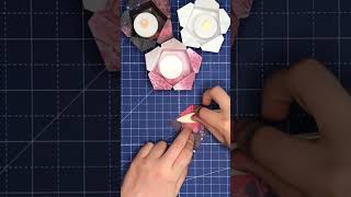 DIY Teelichthalter  Origami Blumen Windlicht aus Papier  Basteln mit Kindern  Tealight holder [upl. by Nehtan]