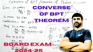 Proof of converse of bpt theorem class 10 board exam202425 [upl. by Nonnek]