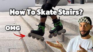 How To Skate Stairs On Rollerblade for beginners [upl. by Isla]