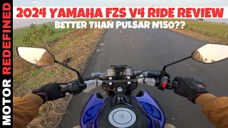 Finally 2024 Yamaha FZS V4 Racing Blue Color Ride Review  Better then Pulsar N150 [upl. by Fotina647]