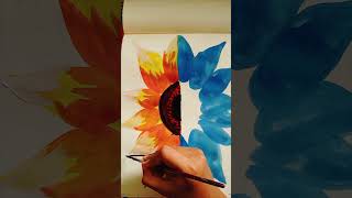 sunflower loveart blue orange black whiteflower colourful painting drawing [upl. by Ramo]