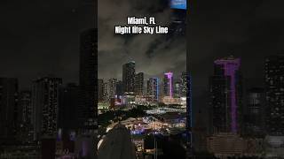 Bayside Miami Night Life sky line From Bayside ferris wheel 🎡 [upl. by Goren]