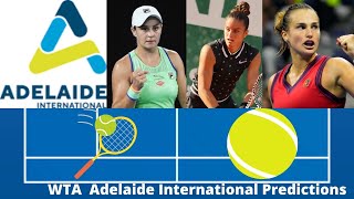 WTA Adelaide International Predictions 2022 [upl. by Notniuq381]