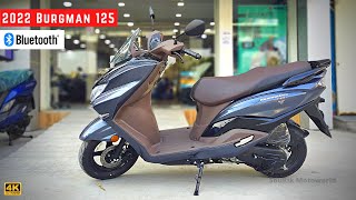 2022 Suzuki Burgman 125 BS6 Bluetooth Detailed Review  On Road Price amp Mileage I Colors amp Changes [upl. by Terej577]