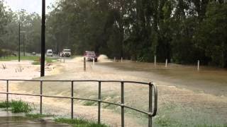 4X4s Driving Through Flooded Oakey Flat Rd [upl. by Etyam579]