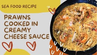 Delicious prawns cookedin a creamy cheese sauce food seafood cooking [upl. by Sandye]