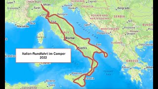 Italienrundfahrt im Camper 2022 Teil 1 Die Westküste [upl. by Nefen]