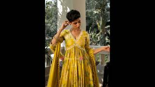 VNeck long kurti anarkali alia cut design for partyshort shorts viral shotvideo kurti suit [upl. by Corson]