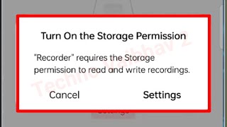 Turn On The Storage Permission  Recorder Requires Storage Permission Fix Voice Recorder Problem [upl. by Ahsienak]