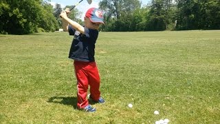 2 year old Golf Prodigy King Weber Toddler Golfer w the Phenom Swing [upl. by Adnilam]