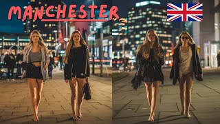 Manchester Nightlife UK  Walking Tour  Beautiful girls  Bare legs🤩 [upl. by Kraska]