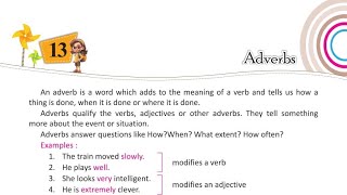 Ch 13 Adverbs English Grammar Class 5 [upl. by Courtland]