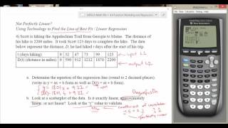 443  Finding Line of Best Fit  Linear Regression using TI84 [upl. by Bolger]