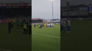 this is Coleraine FC walking out the tunnel today at the Coleraine Showgrounds before the Facing [upl. by Atenek]