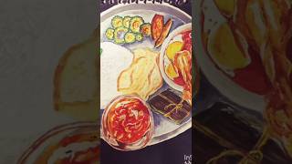 Painting of Sunday lunch art acrylicpainting chicken bengalilunch [upl. by Irrot]