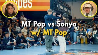 MT Pop vs Sonya Freestyle Session  Battle Commentary [upl. by Eillom]