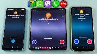 Google Meet Duo Incoming Video amp Voice Call  Viber  WhatsApp Call Z Fold 3 vs A 14 vs Xiaomi Redmi [upl. by Vaules]