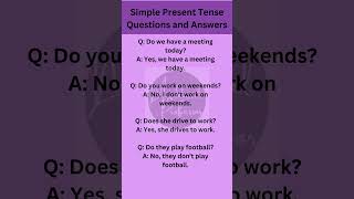 Simple Present Tense Questions and Answers  Sentences For Conversation Practice [upl. by Shreve]